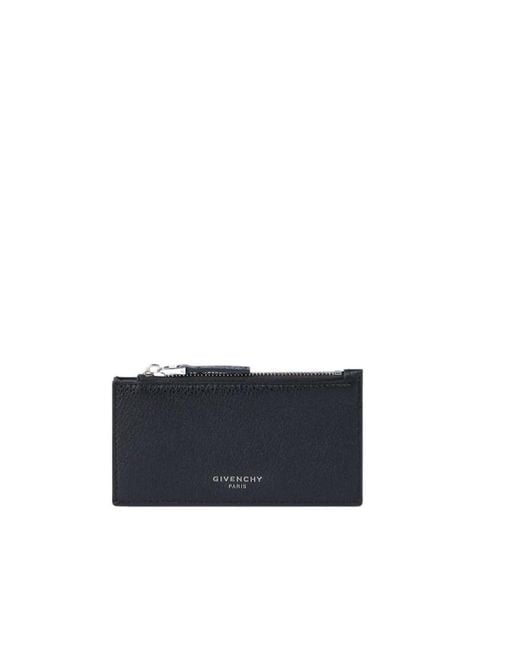 Givenchy Blue Zipped Card Holder for men