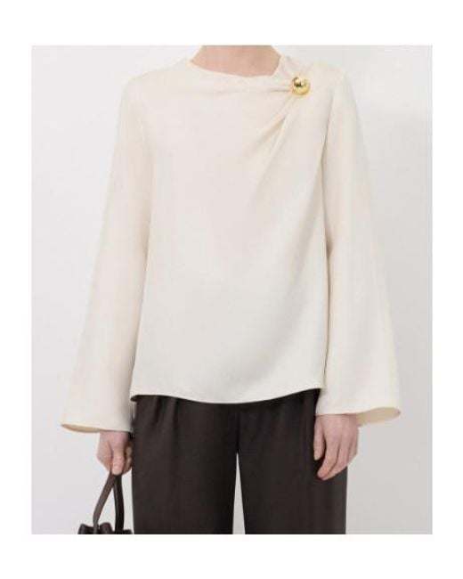 Loulou de Saison Natural Azae Draped Blouse