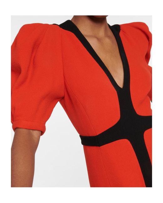 Gabriela Hearst Red Luz Wool Crepe Mid-Length Dress