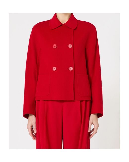 Max Mara Red Wool And Cashmere Jacket