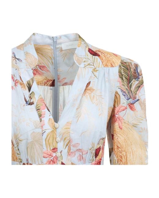 Zimmermann White Printed Dress