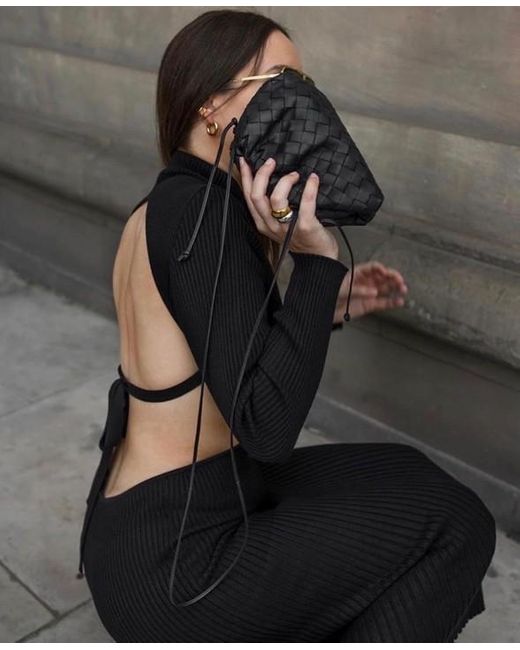 Bottega Veneta Black Intrecciato Pouch