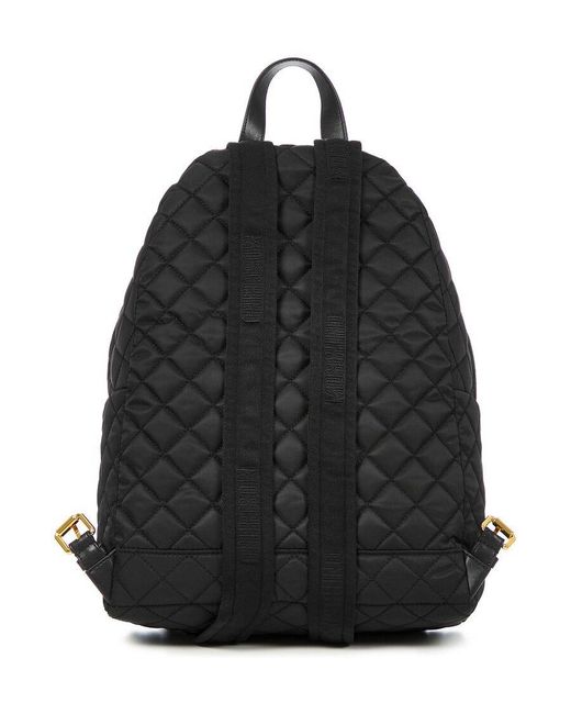 Moschino Black Quilted Backpack