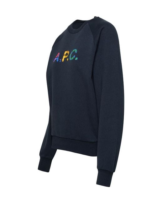 A.P.C. Blue Logo Patch Crewneck Sweatshirt