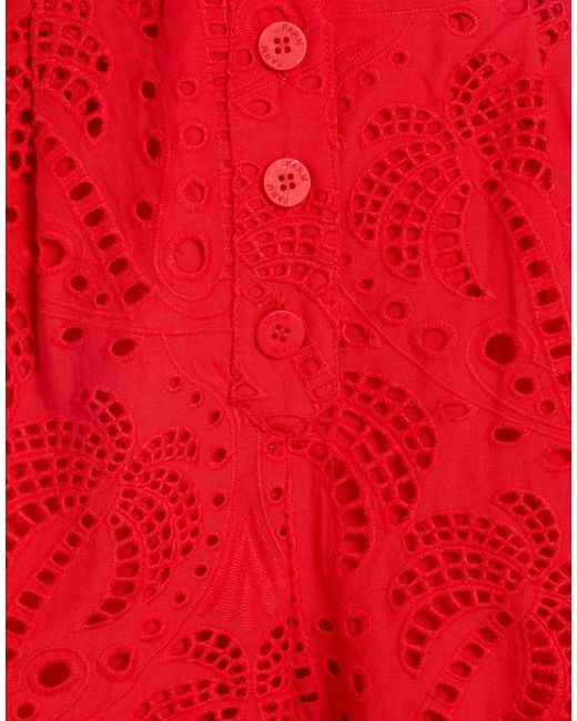 Farm Rio Red Solid Color Romper Jumpsuit