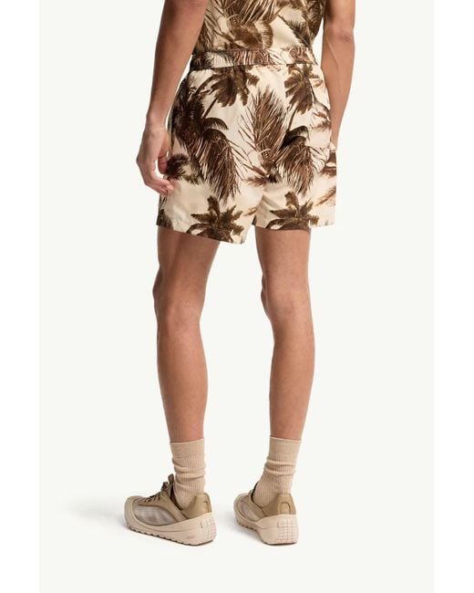 Moncler Natural Patterned Swim Shorts for men