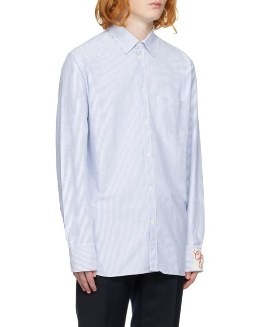 Golden Goose Deluxe Brand Purple Striped Buttoned Shirt for men