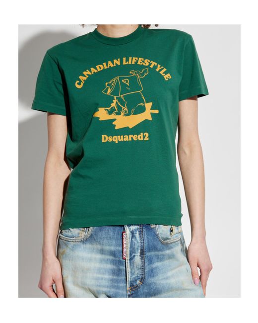 DSquared² Green Printed T-Shirt