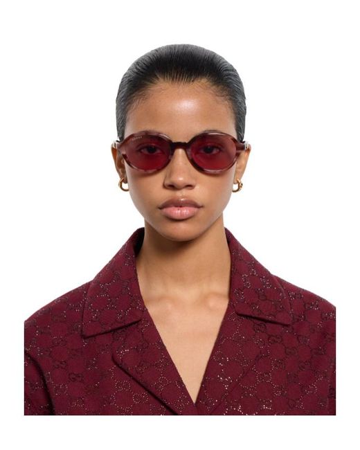 Gucci Pink Round Frame Sunglasses
