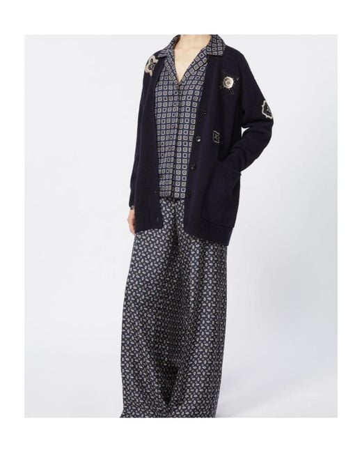Max Mara Black Wool-Cashmere Patch Cardigan