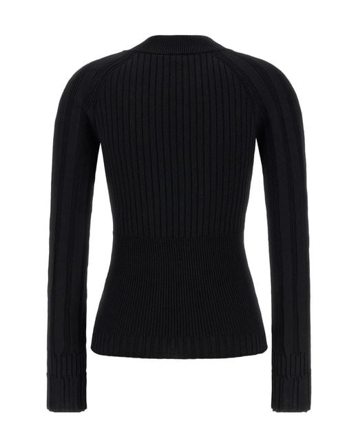 Balmain Black Buttoned Fitted Cardigan