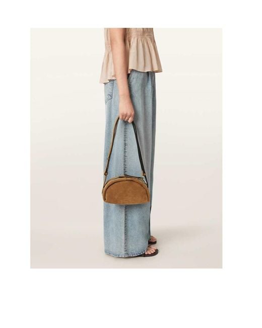AllSaints Metallic Zippered Shoulder Bag