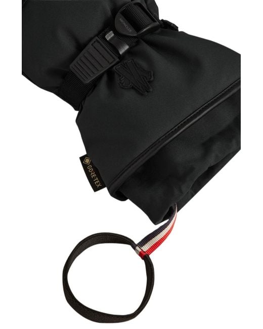 Moncler Black Grenoble Logo Patch Panelled Gloves for men