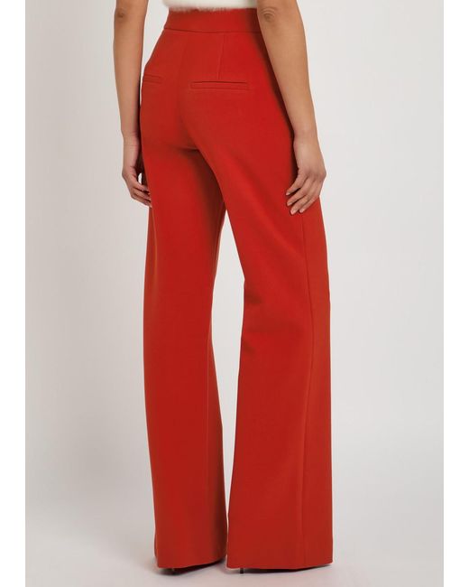 Veronica Beard Red Tonelli Wide-Leg Jersey Trousers