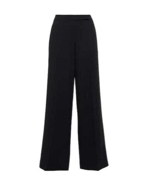 Emilia Wickstead Black Wool High-Rise Wide-Leg Pants