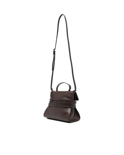 Moschino White Buckle Leather Mini Bag