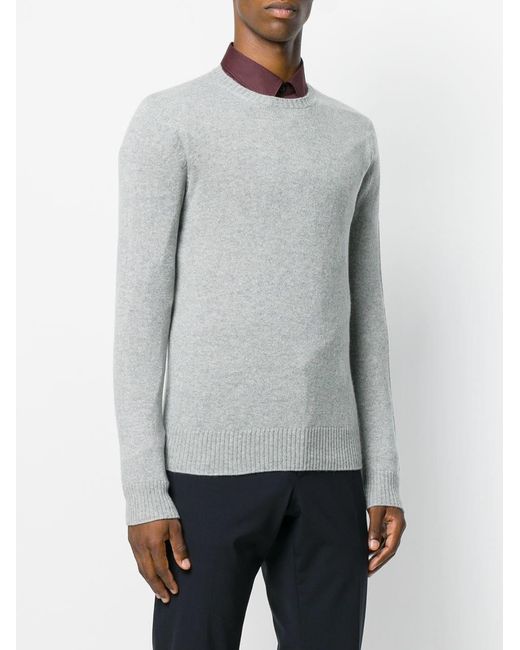 Prada Gray Cashmere Sweater for men
