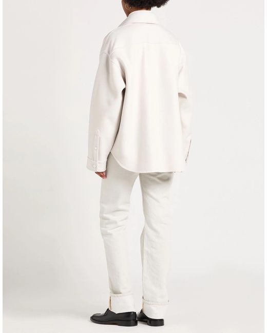 Balenciaga White Minimalist Single-Breasted Coat