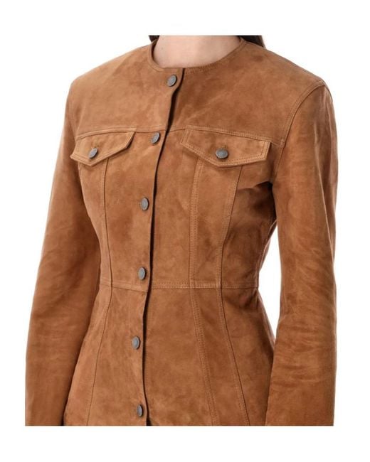 Haikure Brown Temple Fitted Button Jacket