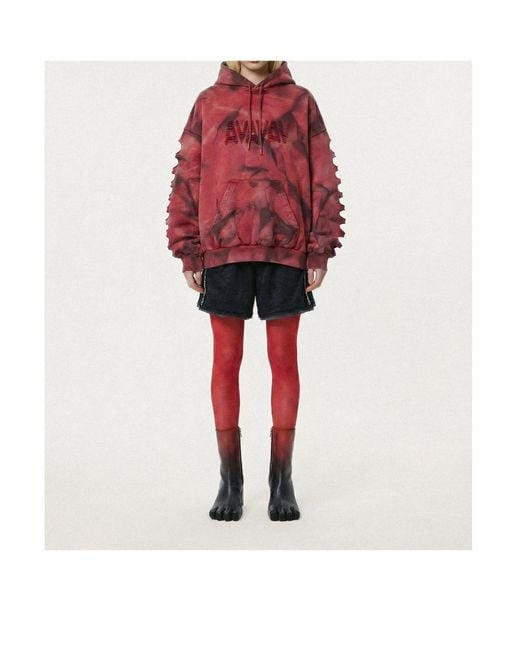 AVAVAV Red Laser Cut Logo Hoodie for men