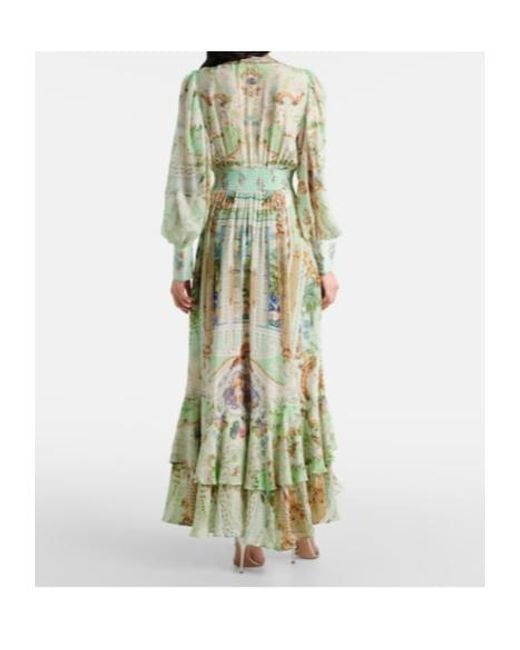 Camilla Green Crystal-Embellished Silk Maxi Dress