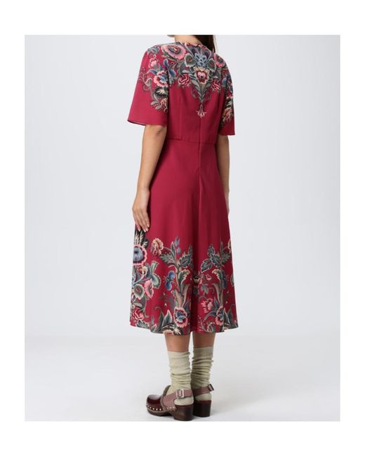 Etro Red Short Sleeve Dress