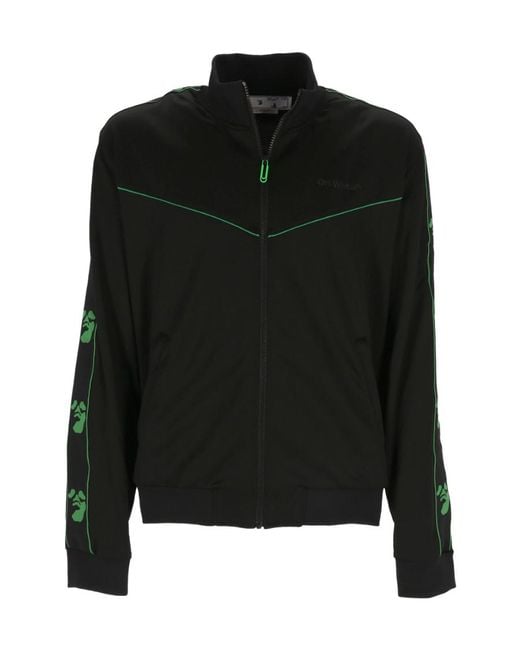 Off-White c/o Virgil Abloh Black Logo Embroidered Track Jacket for men