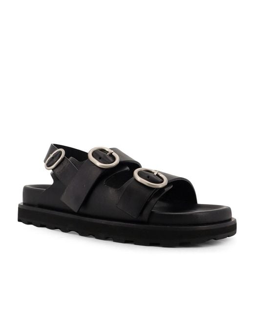 Jil Sander Black Buckled Ankle-Strap Sandals for men