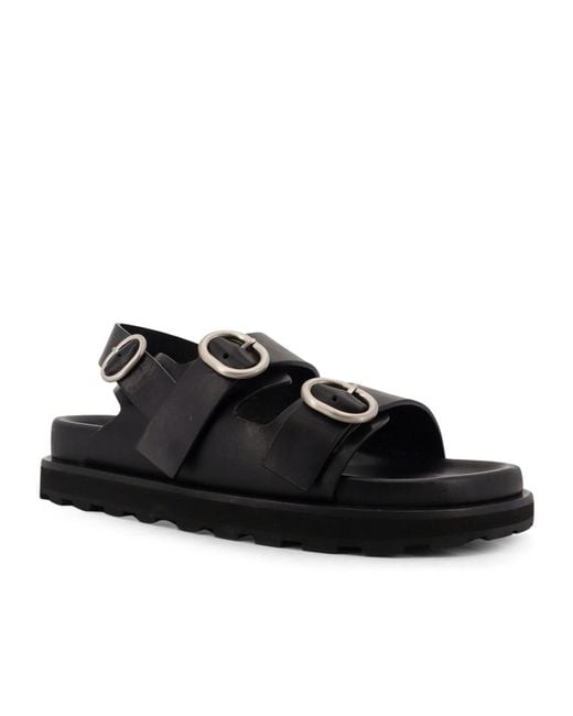 Jil Sander Black Buckled Ankle-Strap Sandals for men