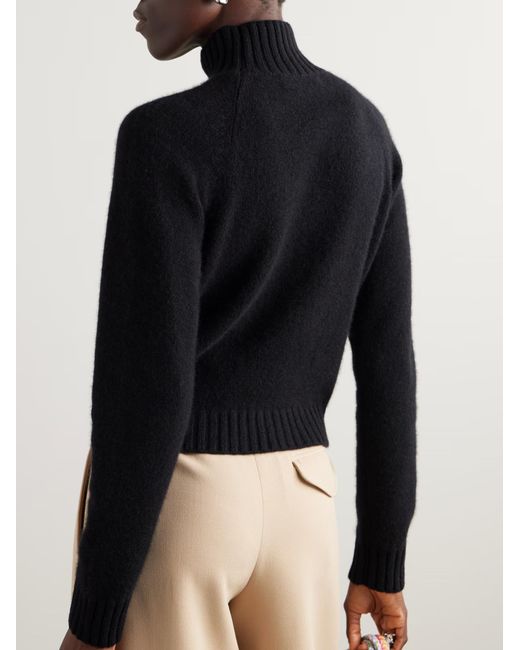 The Elder Statesman Black Cashmere Turtleneck Sweater