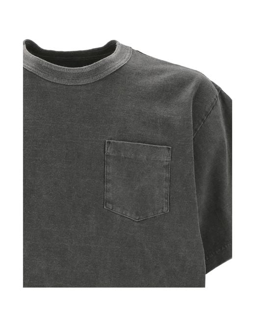 Sacai Gray Faded-Effect T-Shirt for men