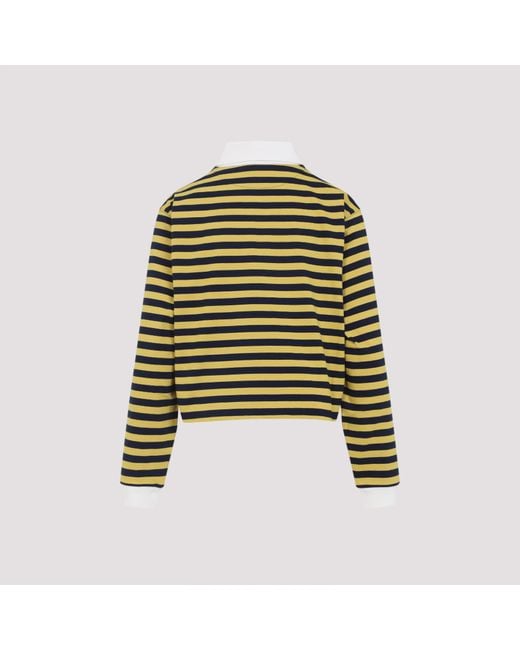 Miu Miu Green Striped Polo Shirt