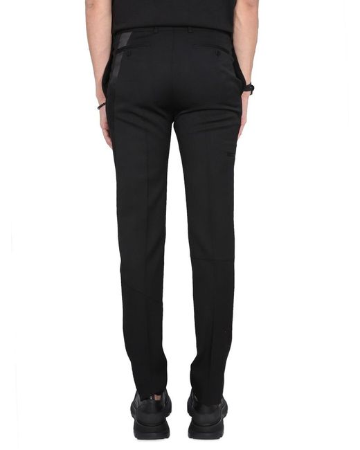 McQueen Black Straight-Leg Tailored Trousers for men