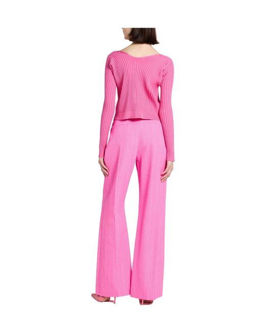 Jacquemus Pink Solid-Colored Knit Top