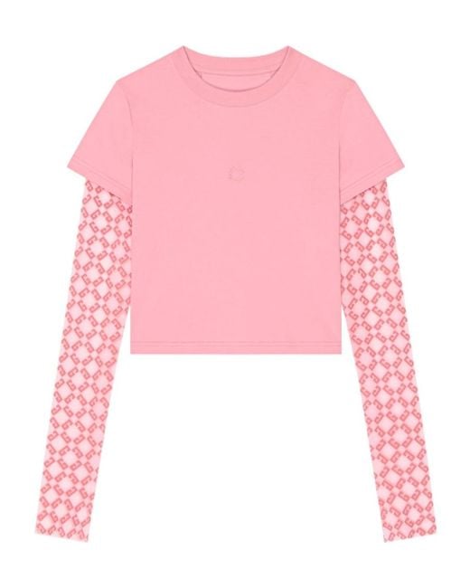 Givenchy Pink Monogram 72 Cropped T-Shirt