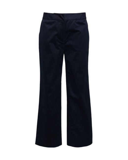 Staud Blue Hidden Button Casual Pants
