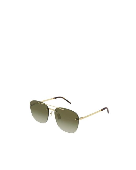 Saint Laurent Green Eyewear Sl 309 Rimless Sunglasses for men