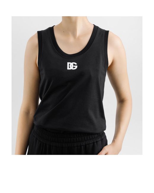 Dolce & Gabbana Black Dg Logo Tank Top
