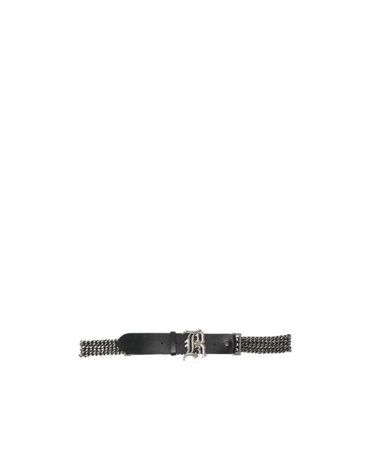 R13 White Chain-Detail Leather Belt