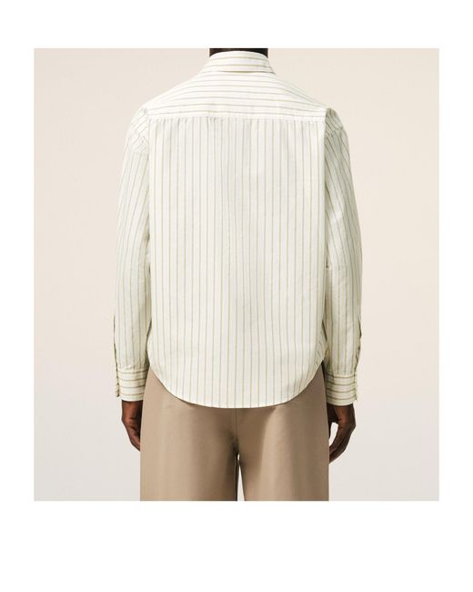 AMI White Ami Ami De Coeur Striped Boxy Shirt for men