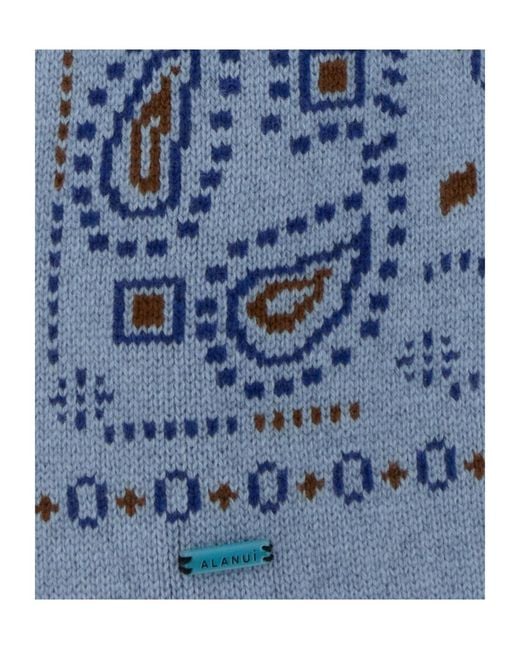 Alanui Blue Onda Bandana Jacquard Cardigan