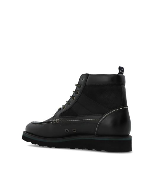 Paul Smith Black Ps Paul Smith Curtis Panelled Lace-Up Boots for men