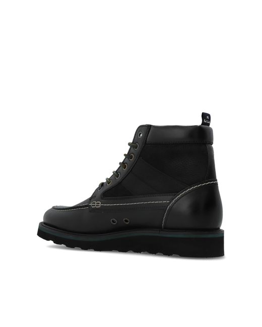 Paul Smith Black Ps Paul Smith Curtis Panelled Lace-Up Boots for men