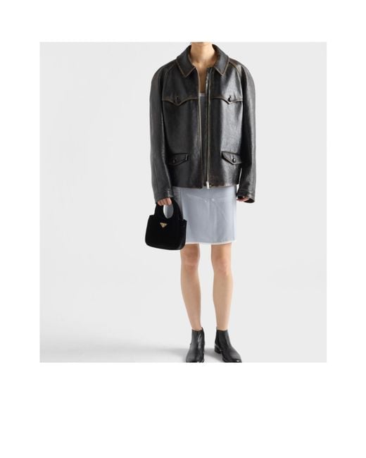 Prada Black Padded Velvet Mini Handbag