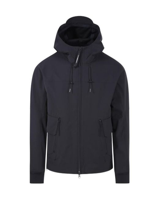 C P Company Blue Drawstring Hooded Jacket for men