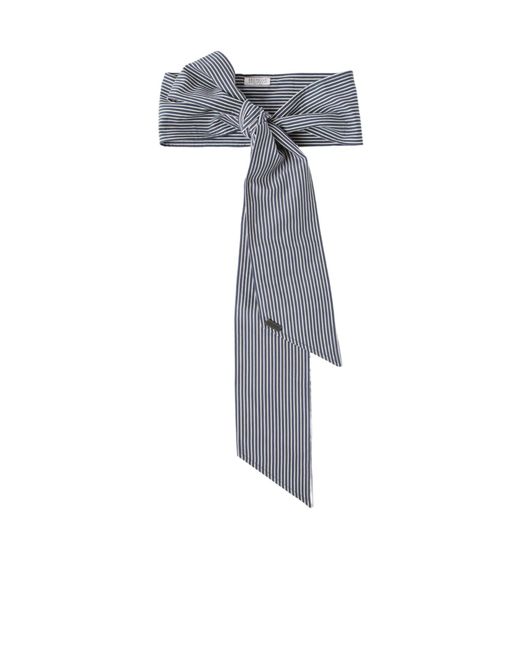 Brunello Cucinelli Blue Monili-Chain Poplin Foulard