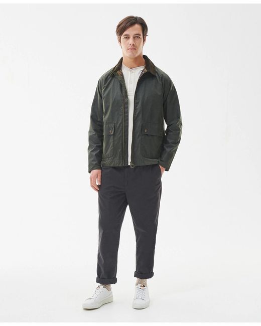 Barbour Blue Bedale Corduroy-Collar Short Jacket for men