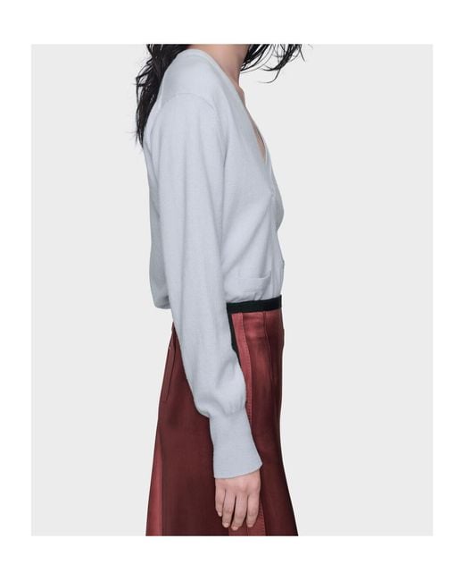 Maison Margiela White Wool Cardigan