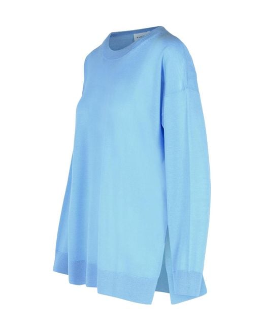 P.A.R.O.S.H. Blue Crewneck Knitted Jumper