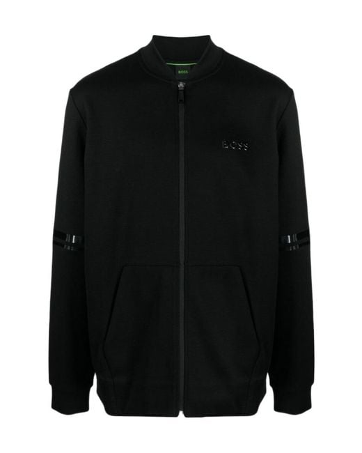 Boss Black Logo-Print Cotton Jacket for men